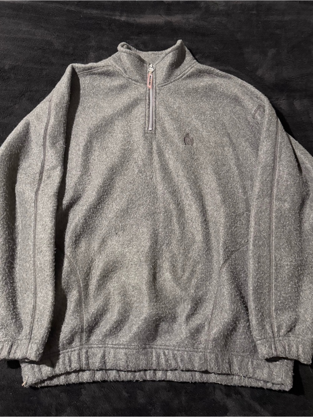 Bugle Boy Men's Quarter-Zip Fleece Pullover - Gray M